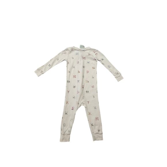 Grace & James Kids 2T White Alphabet Print Long Sleeve Zip Up Onesie - Picture 6 of 8